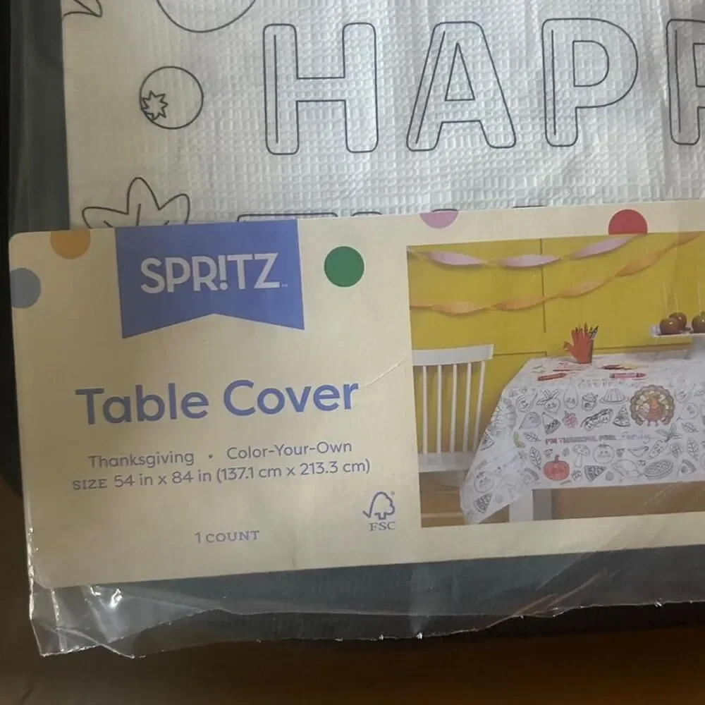 Set of 2 Kid's Thanksgiving Coloring Table Cloths